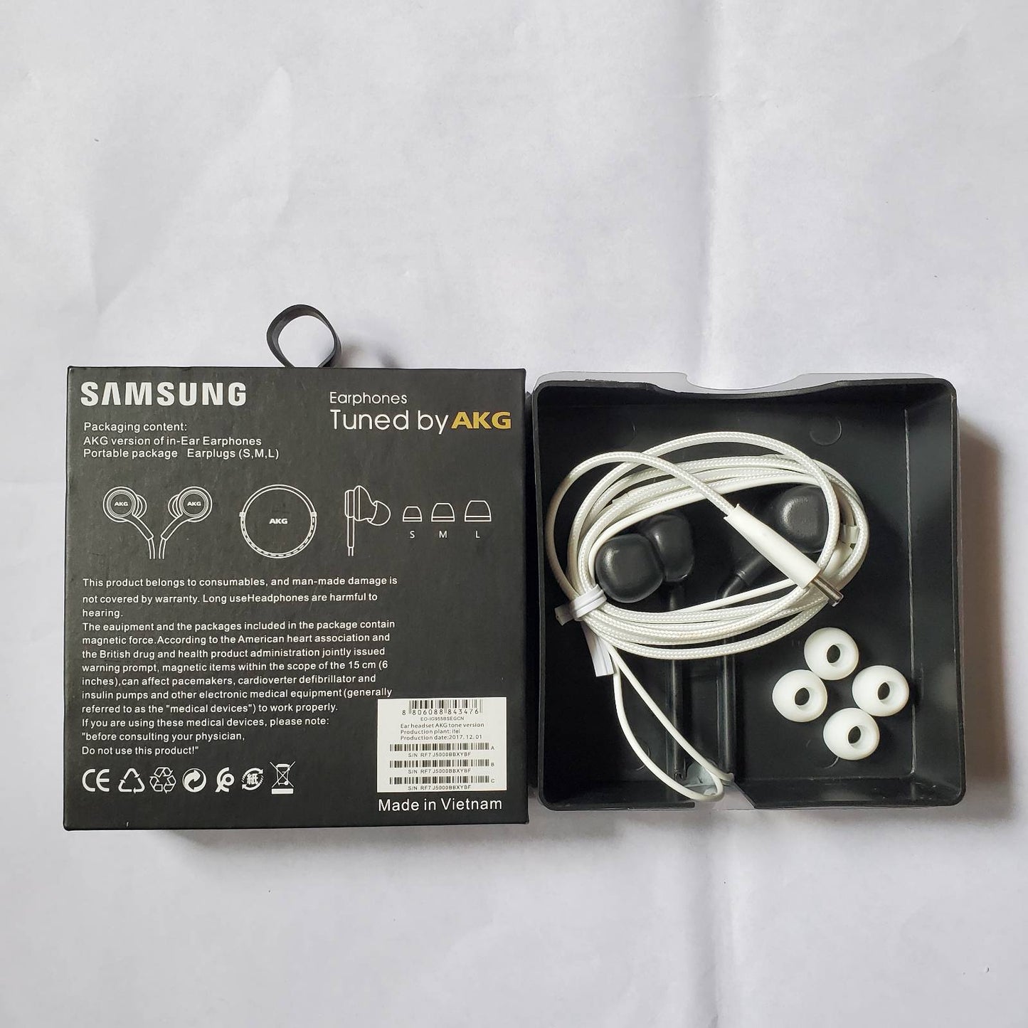 Samsung AKG Type C Earphones With Box Back View
