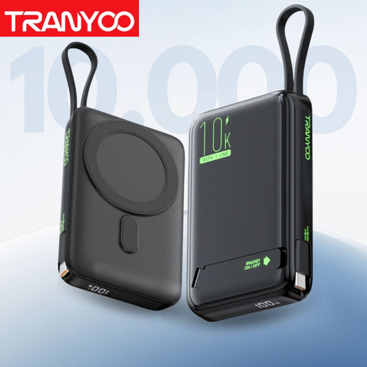 10000mah Magnetic Wireless Power Bank Front And Back View