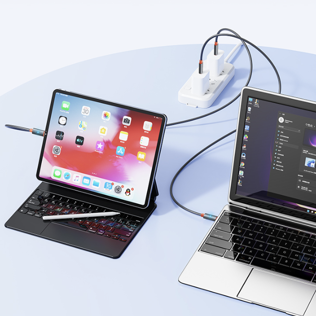 100w Type C To C Metal Braided Cable Charging Laptop