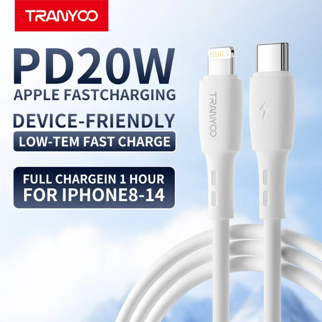 20w Type C To Lightning Cable Front View