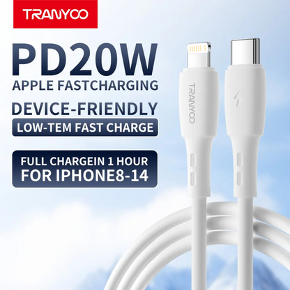 20w Type C To Lightning Cable Front View