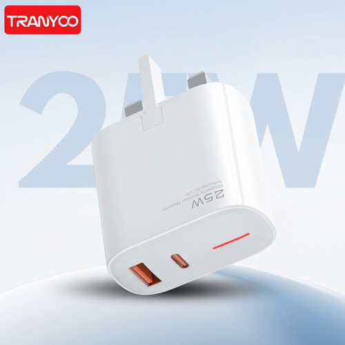 25w Dual Port Charger Adapter Front View