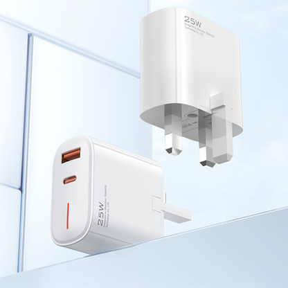 25w Dual Port Charger Adapters Front And Side View