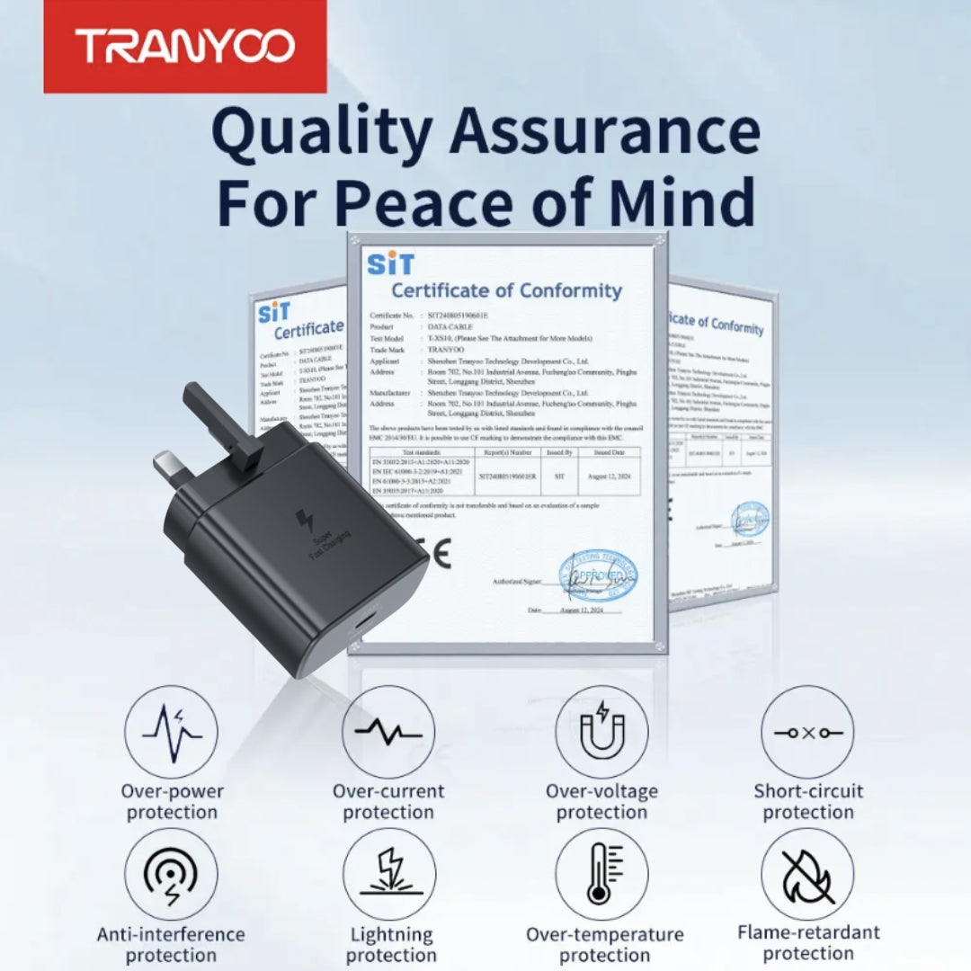 25w Super Fast Charger Full Kit (Original Tranyoo)
