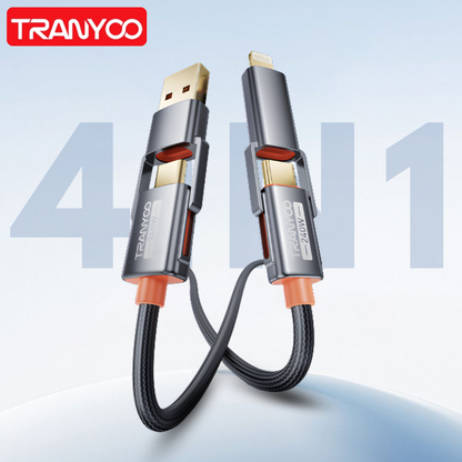 4 In 1 Metal Braided Data Cable Front View