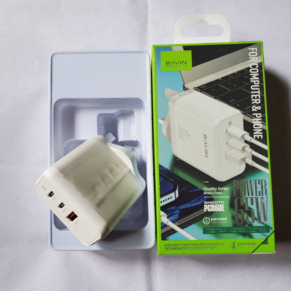 65w Charger Adapter With Box Side View