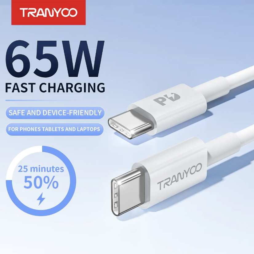 65w Type C To C Cable Side View