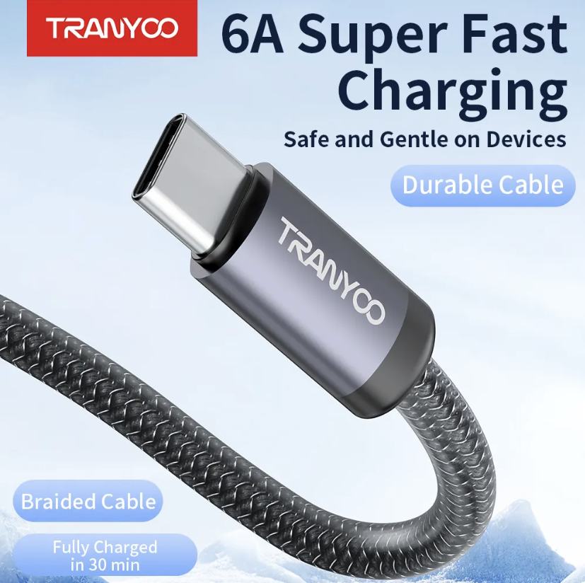 6A_USB_To Type C Metal Cable Side View 1