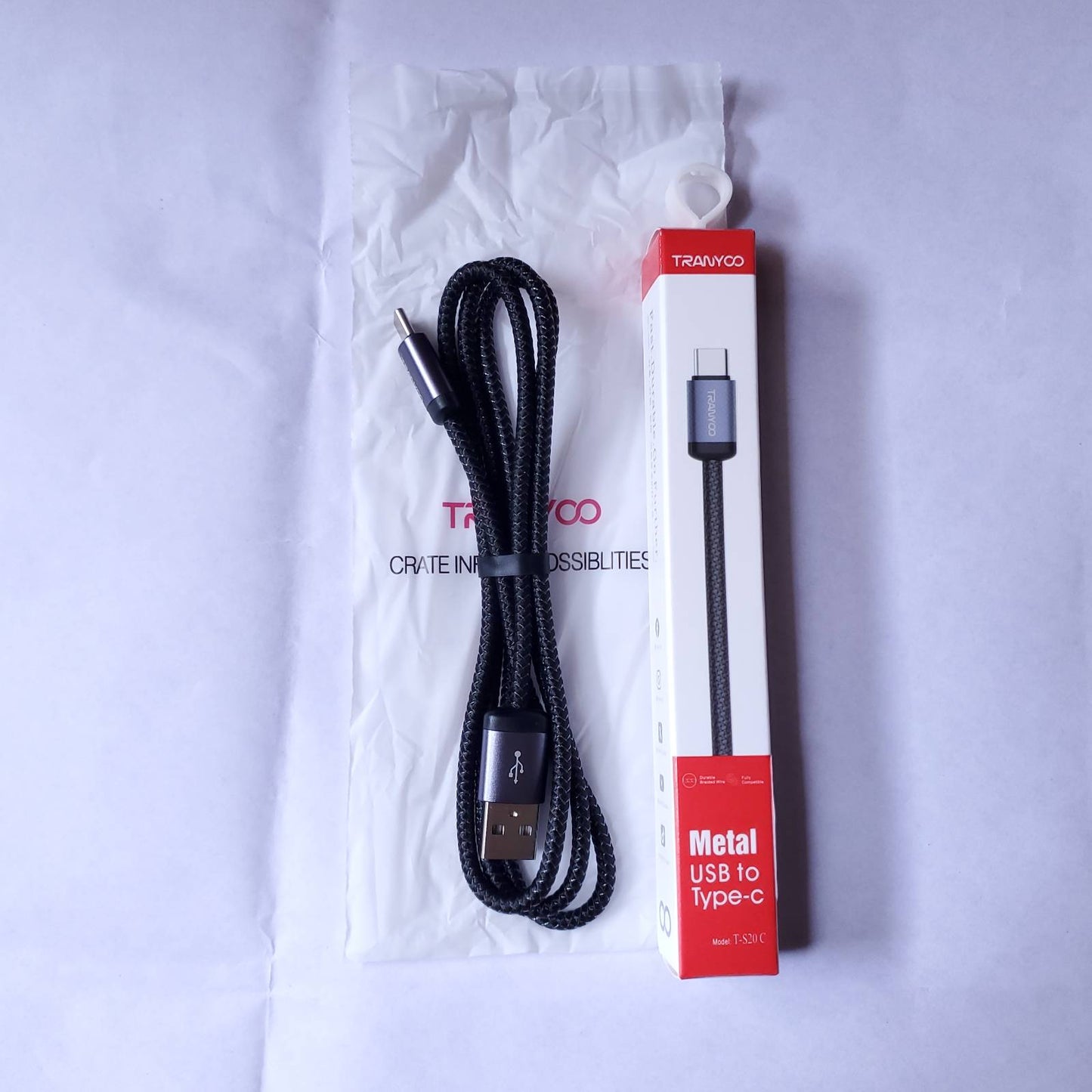 6A_USB_To Type C Metal Cable And Box Upper View