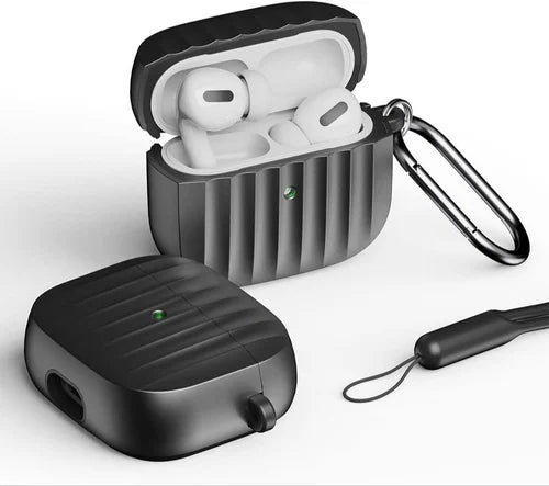 AirPods Silicone Protective Case Black With A Airpod Close In View