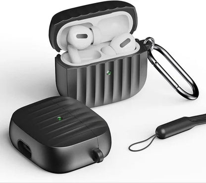 AirPods Silicone Protective Case Black With A Airpod Close In View