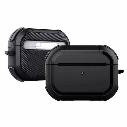 Airpods Pro Eggshell Protective Case Black Front And Back View