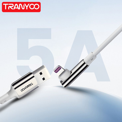 Tranyoo Metal Cable USB to 90° Lightning Cable