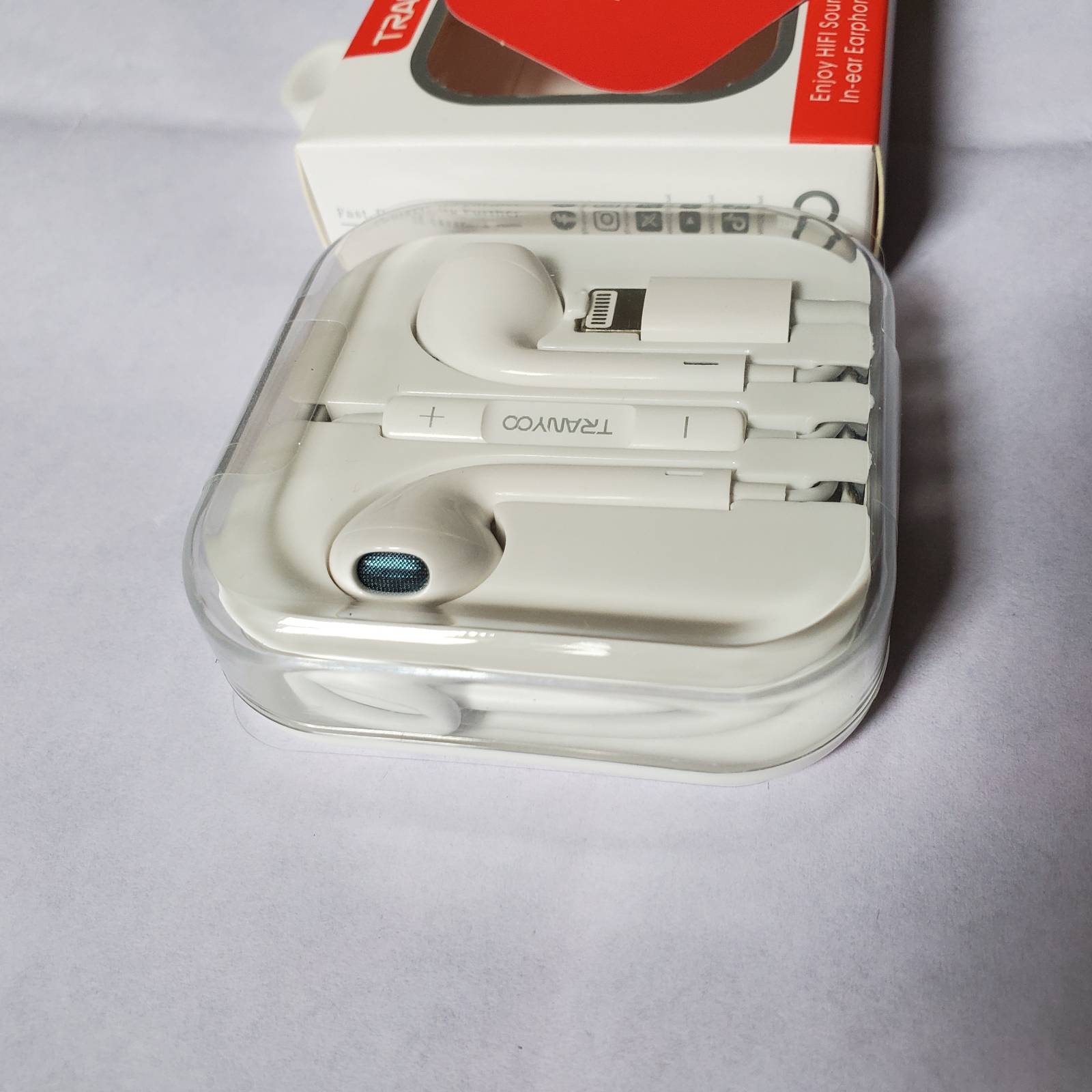 Apple Hifi Lightning Connector Earphones And Box Close In View