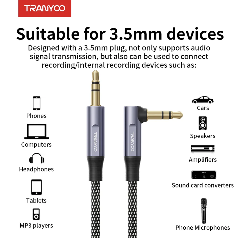 Audio Cable 3.5 To 3.5mm Details Front View