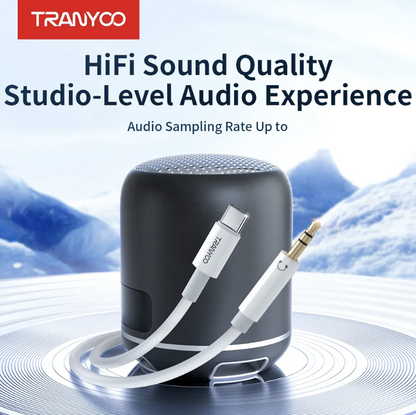 Audio Cable Type C To 3.5mm Aux And A Speaker Front View