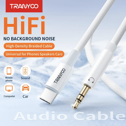 Audio Cable Type C To 3.5mm Aux Details Close In View