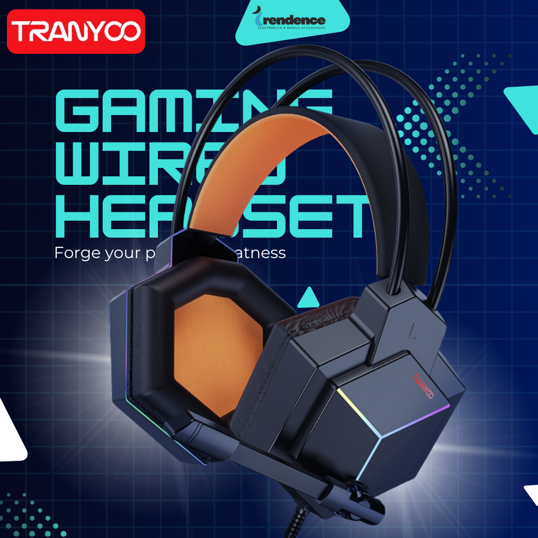 Black_and_Blue_Abstract_Gaming_Headset Front In Close