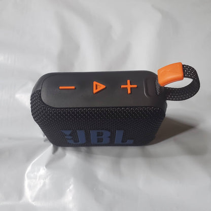 JBL GO4 Black Speaker With Blue Logo Upper View