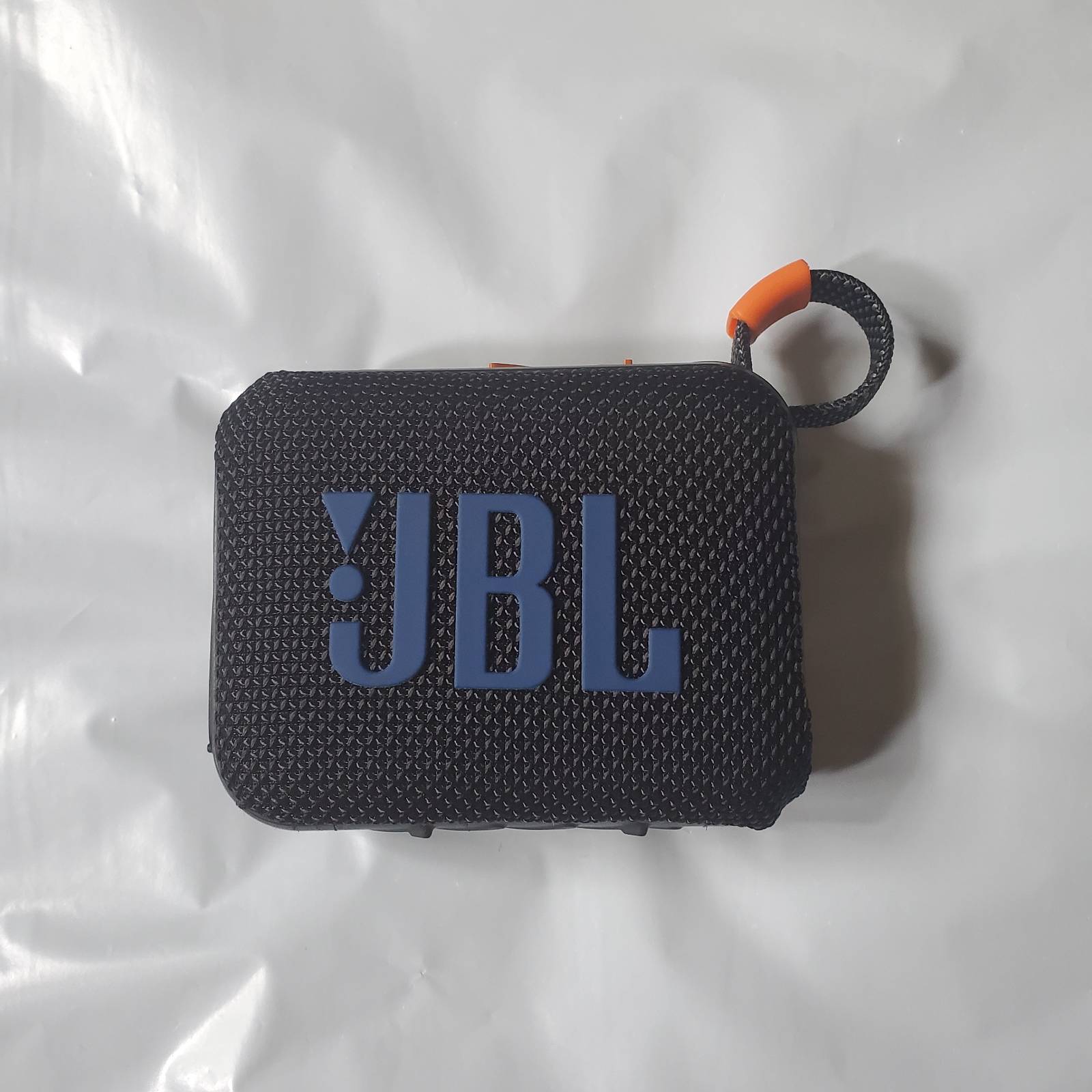 JBL GO4 Black Speaker With Blue Logo Front View