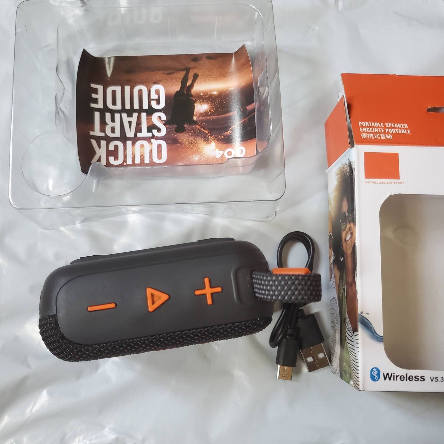 JBL GO4 Black Speaker With Box Upper View