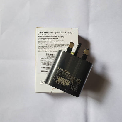 Samsung 25w Black Adapter And Box 1 Upper View