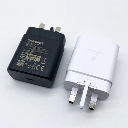 Samsung 45w White And Black Adapter Upper View