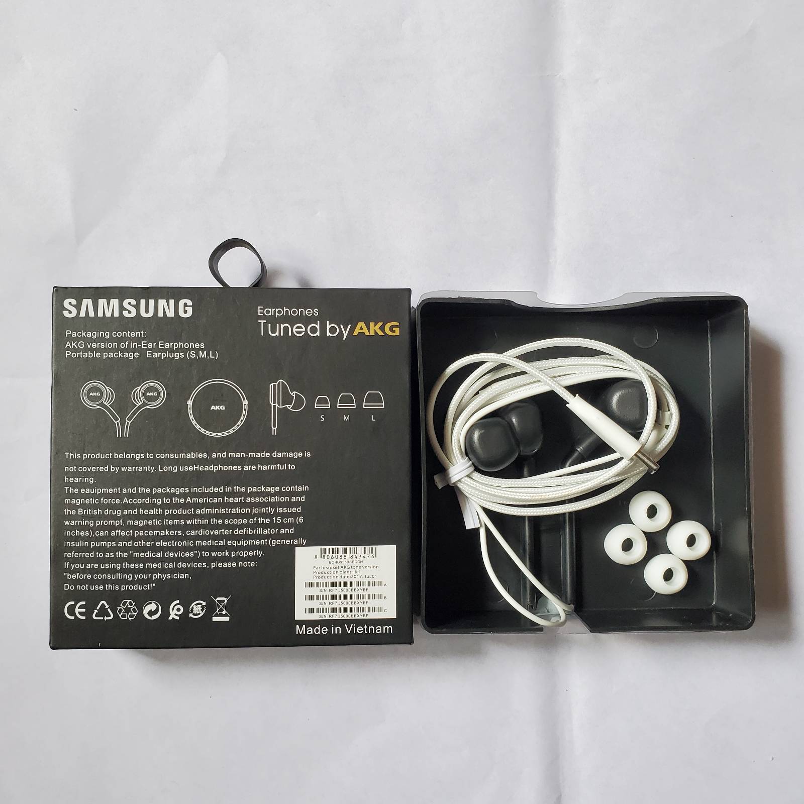 Samsung AKG Type C Earphones With Box Back View