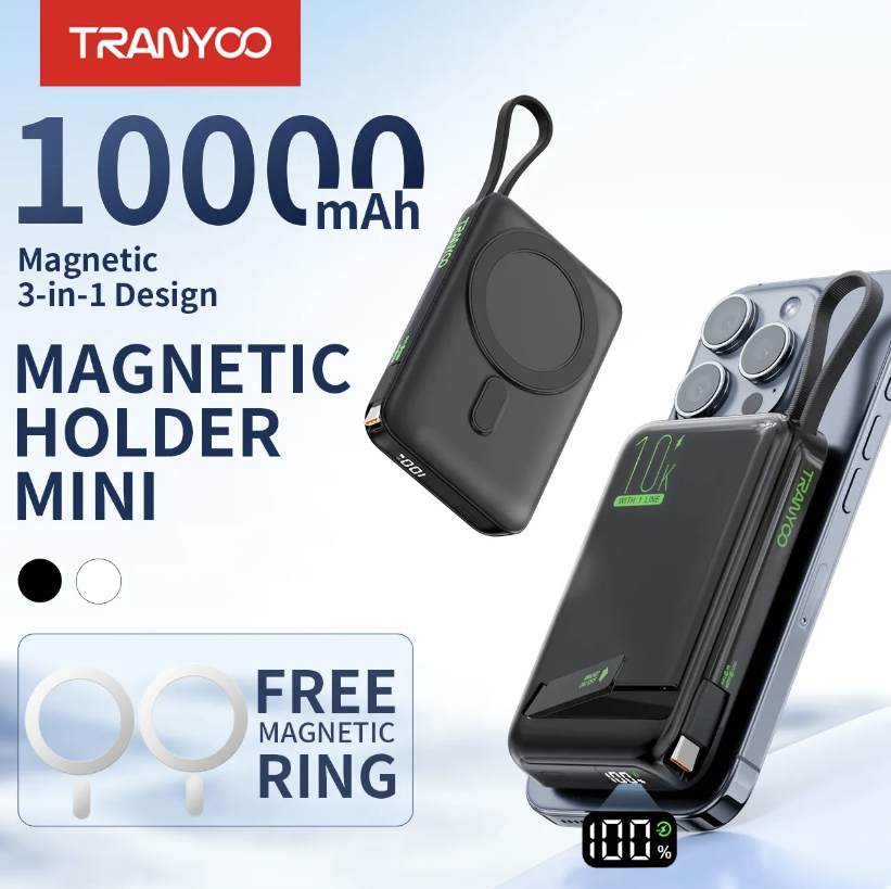 Magnetic Wirless PowerBank 10,000mAh (Tranyoo Original)