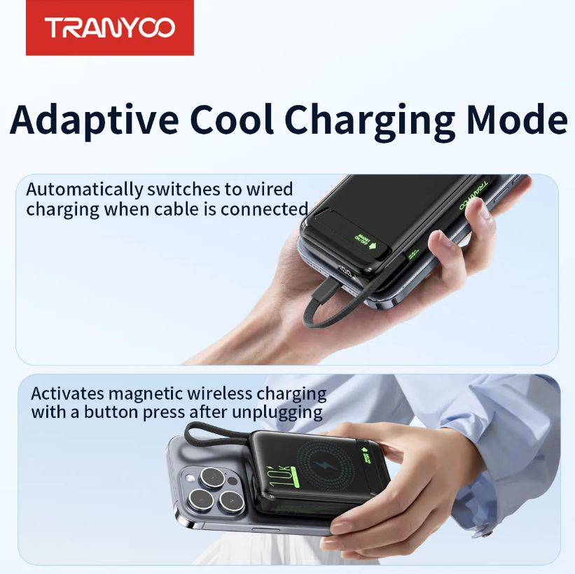 Magnetic Wirless PowerBank 10,000mAh (Tranyoo Original)