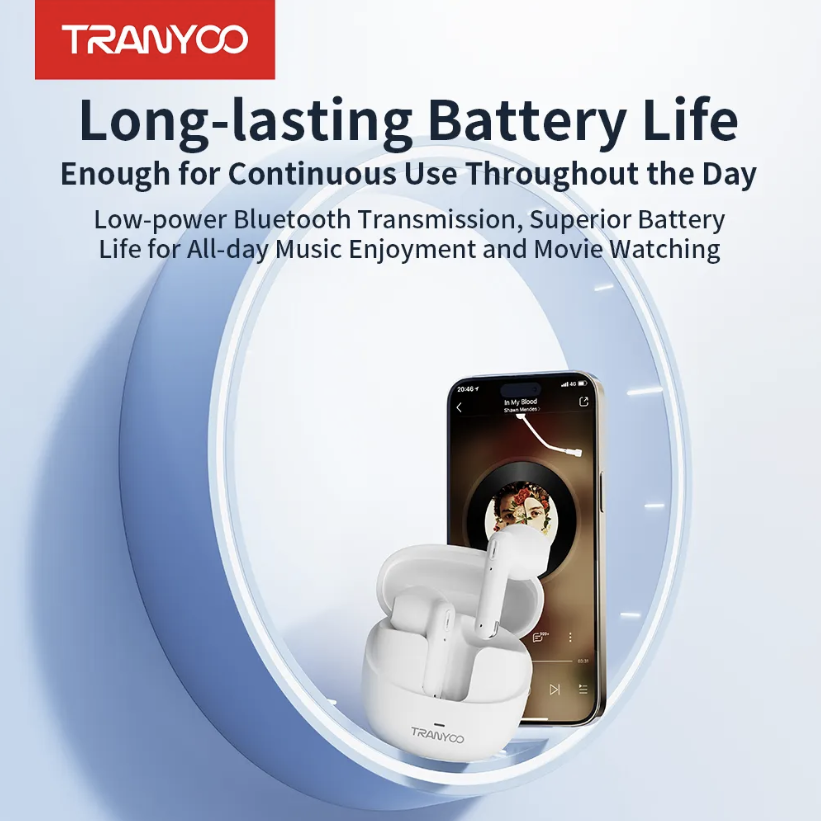 Flat Ear Bluetooth Earphones (Original Tranyoo TWS)