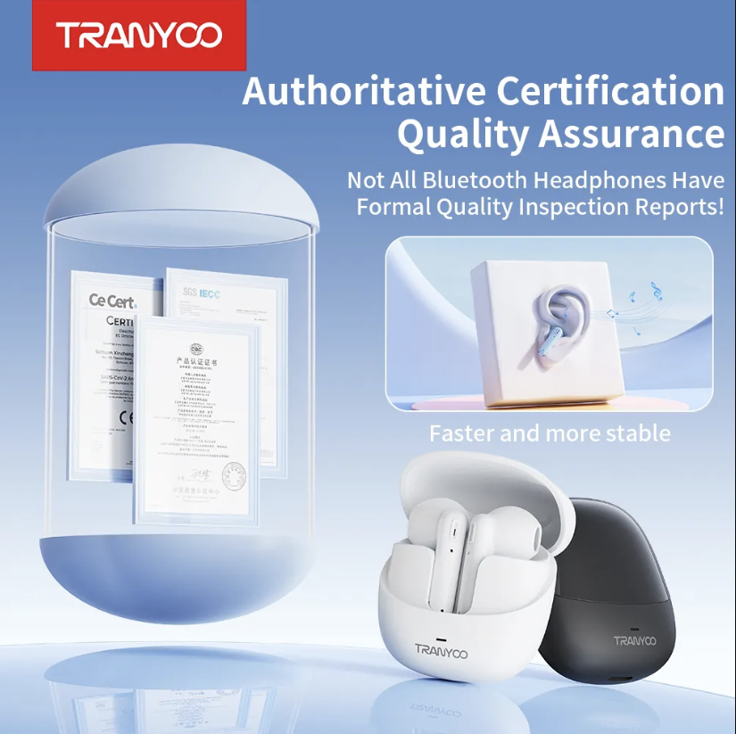 Flat Ear Bluetooth Earphones (Original Tranyoo TWS)