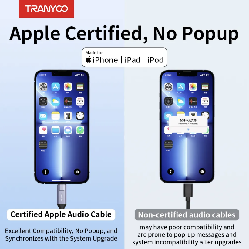 Audio Cable lightning to 3.5mm AUX (Original Tranyoo)