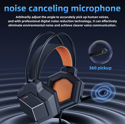 Wired Gaming Headphones With RGB Lights And NCM Microphone
