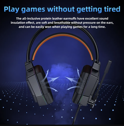 Wired Gaming Headphones With RGB Lights And NCM Microphone