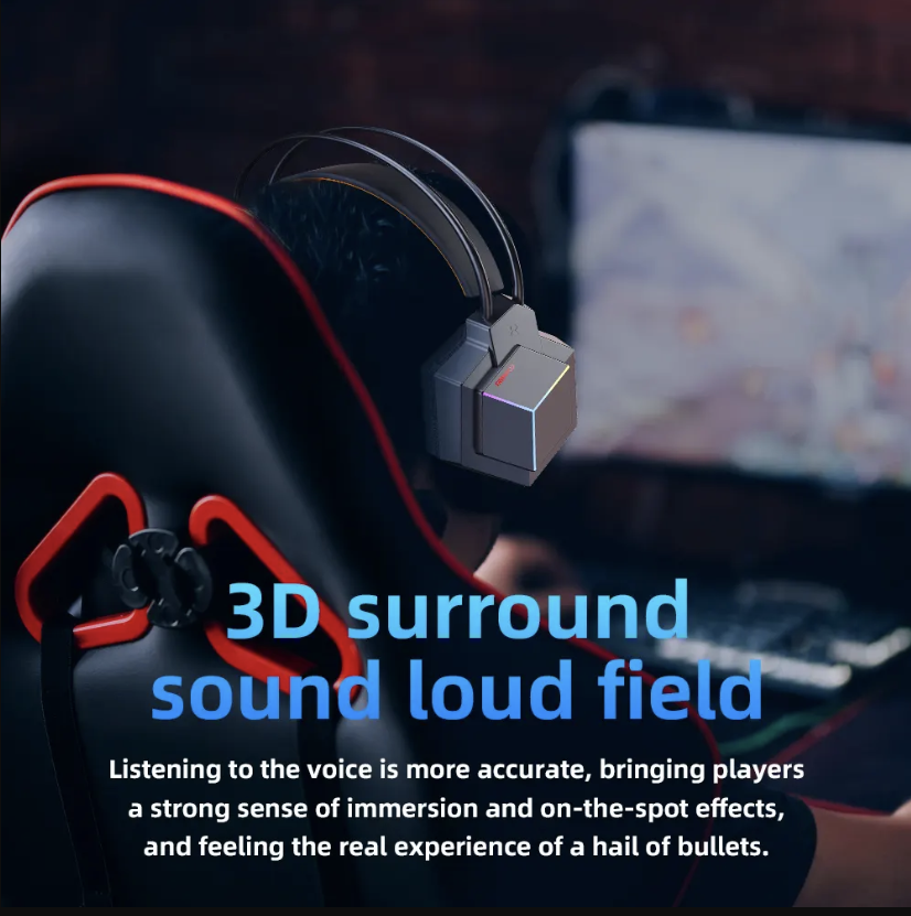 Wired Gaming Headphones With RGB Lights And NCM Microphone