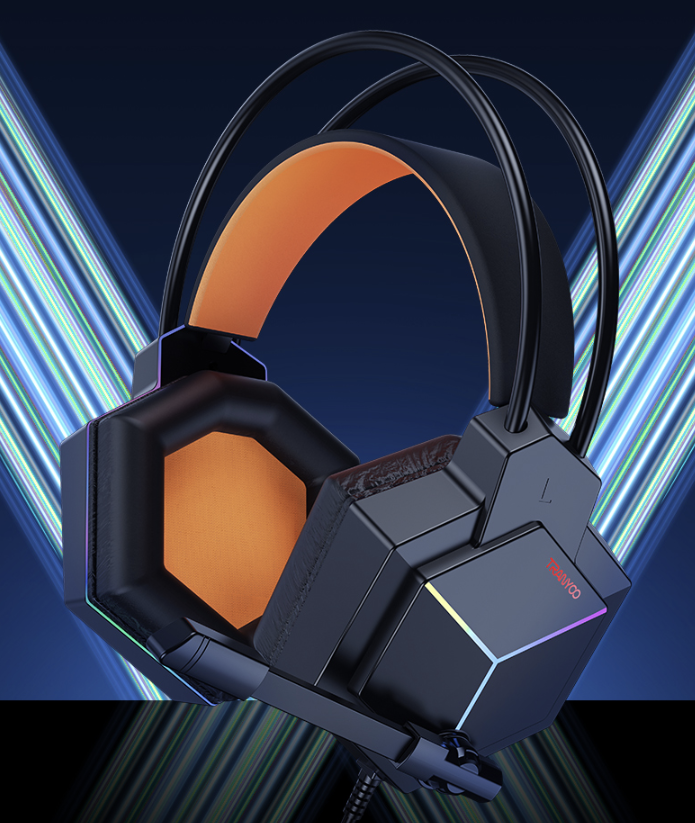 Wired Gaming Headphones With RGB Lights And NCM Microphone