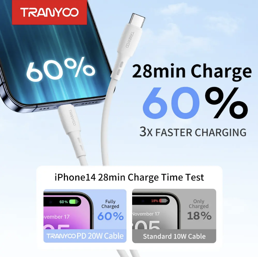 20W Tranyoo Type C to Lightning Cable
