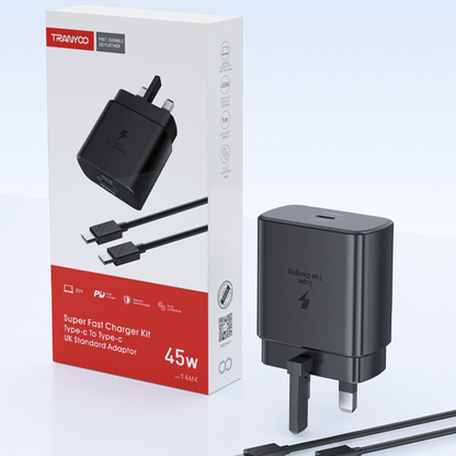 Tranyoo_45w_Adapter And Box Side View